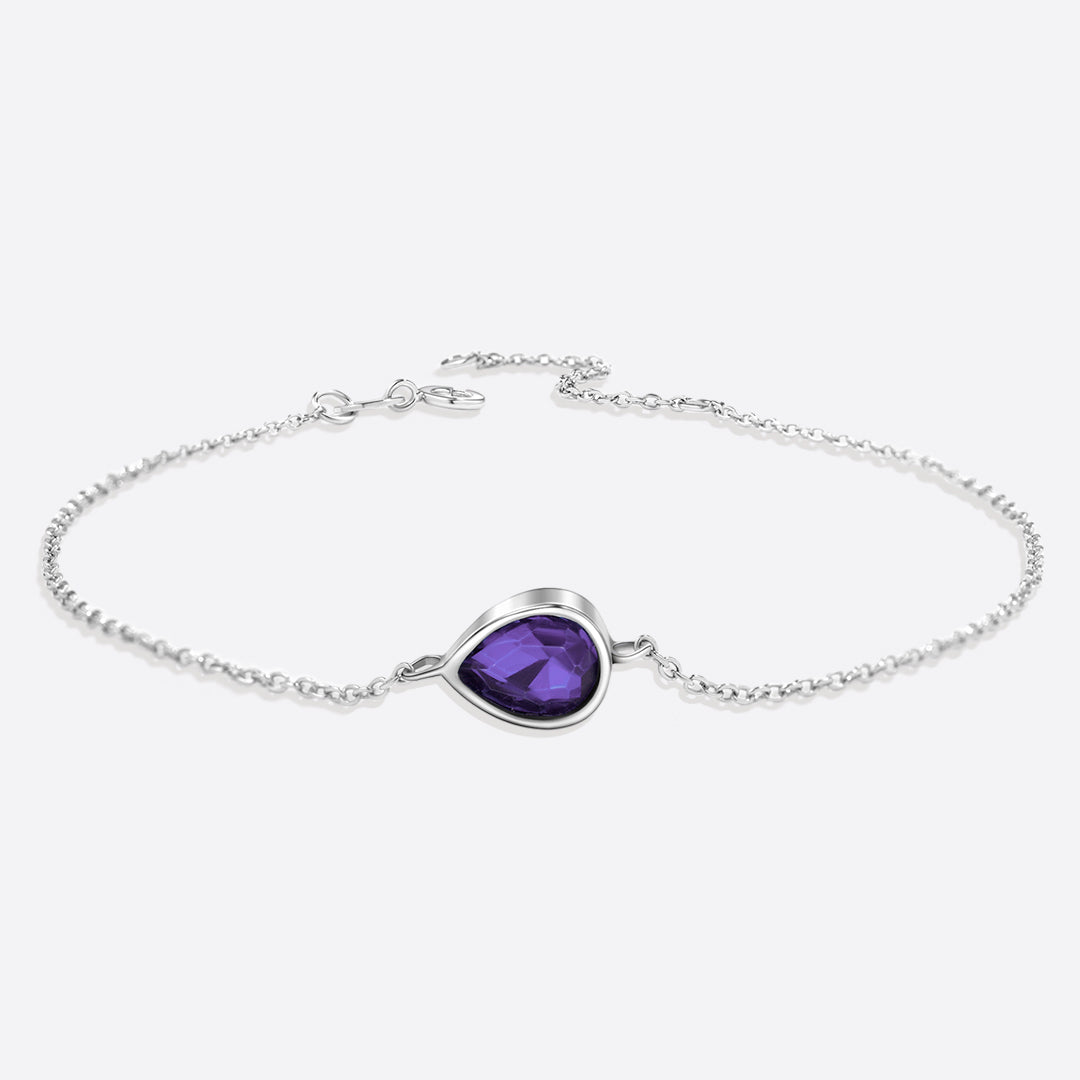 Bracelet en forme de larme avec pierre de naissance