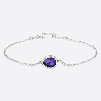 Bracelet en forme de larme avec pierre de naissance