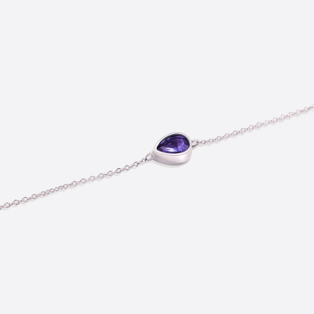 Bracelet en forme de larme avec pierre de naissance