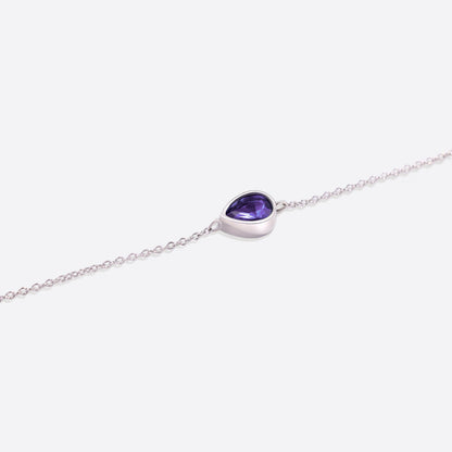Bracelet en forme de larme avec pierre de naissance