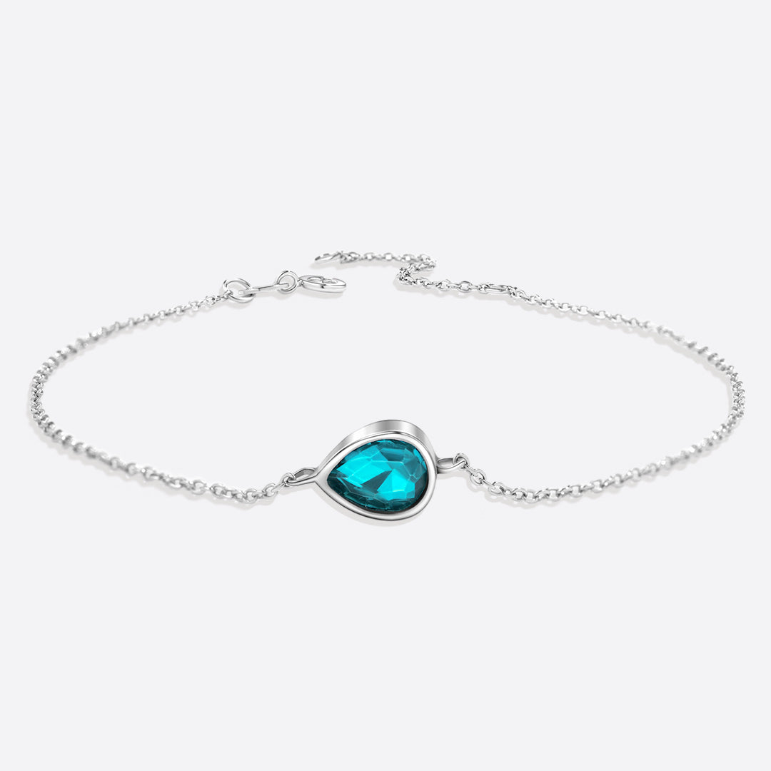 Bracelet en forme de larme avec pierre de naissance