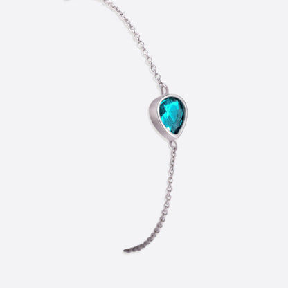 Bracelet en forme de larme avec pierre de naissance