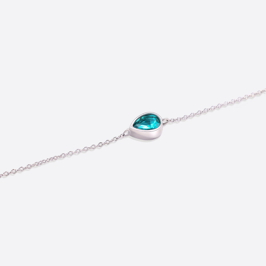 Bracelet en forme de larme avec pierre de naissance