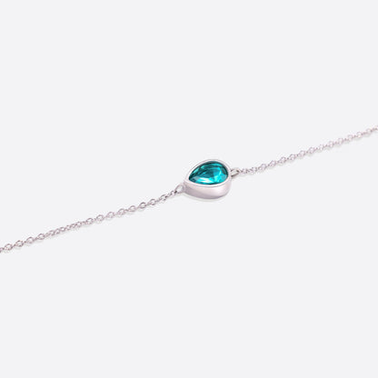 Bracelet en forme de larme avec pierre de naissance