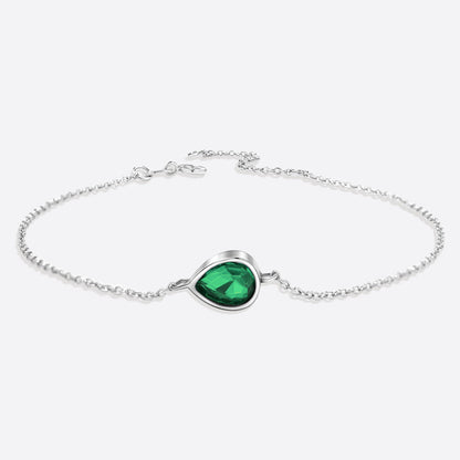 Bracelet en forme de larme avec pierre de naissance