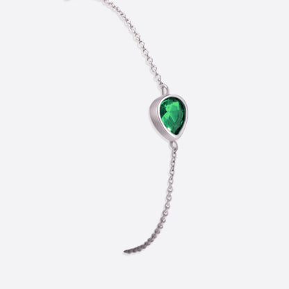 Bracelet en forme de larme avec pierre de naissance