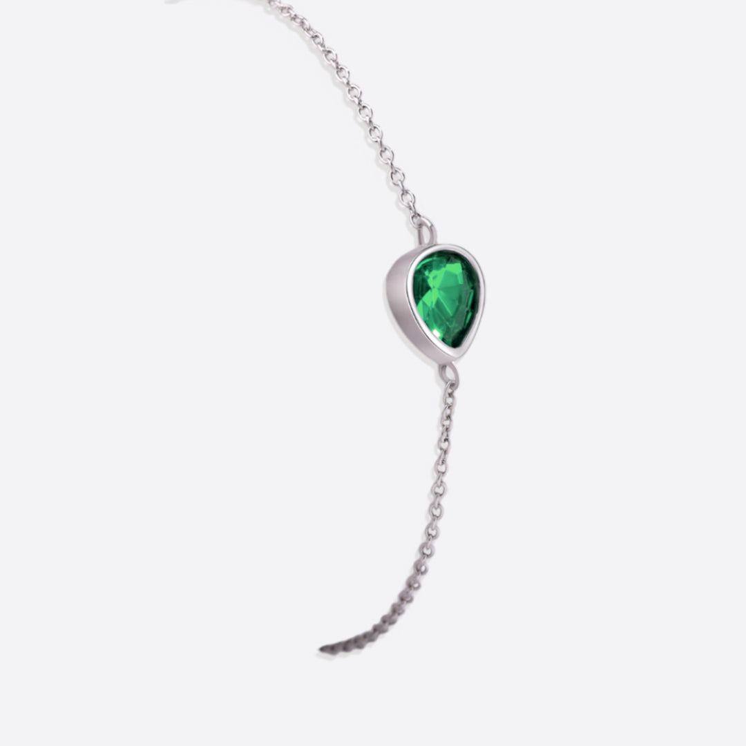 Bracelet en forme de larme avec pierre de naissance