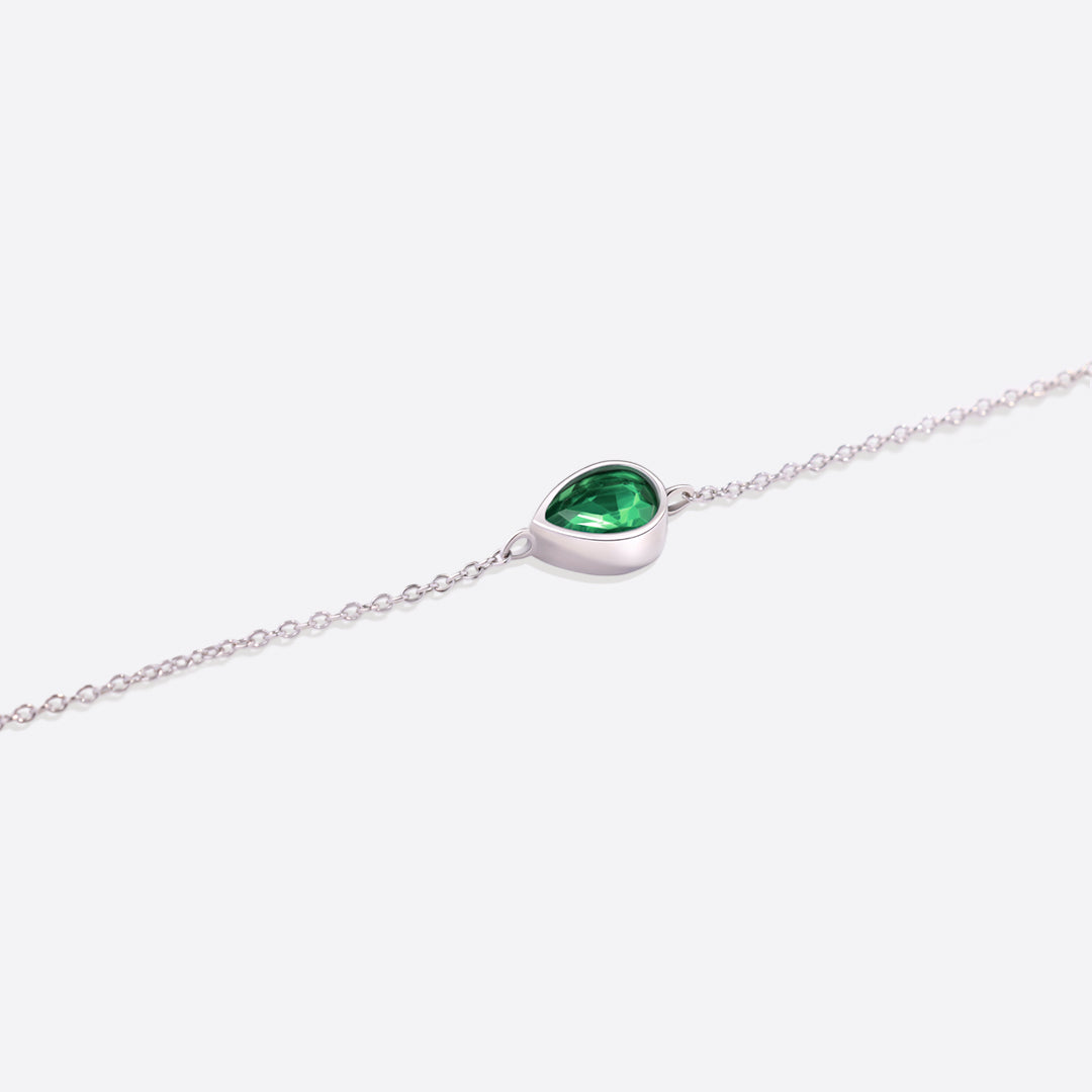 Bracelet en forme de larme avec pierre de naissance