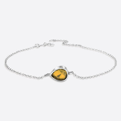 Bracelet en forme de larme avec pierre de naissance