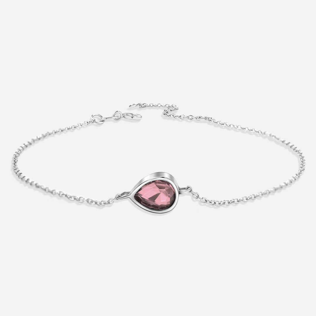 Bracelet en forme de larme avec pierre de naissance