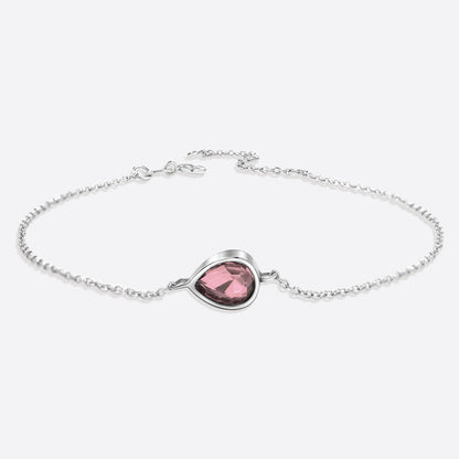 Bracelet en forme de larme avec pierre de naissance