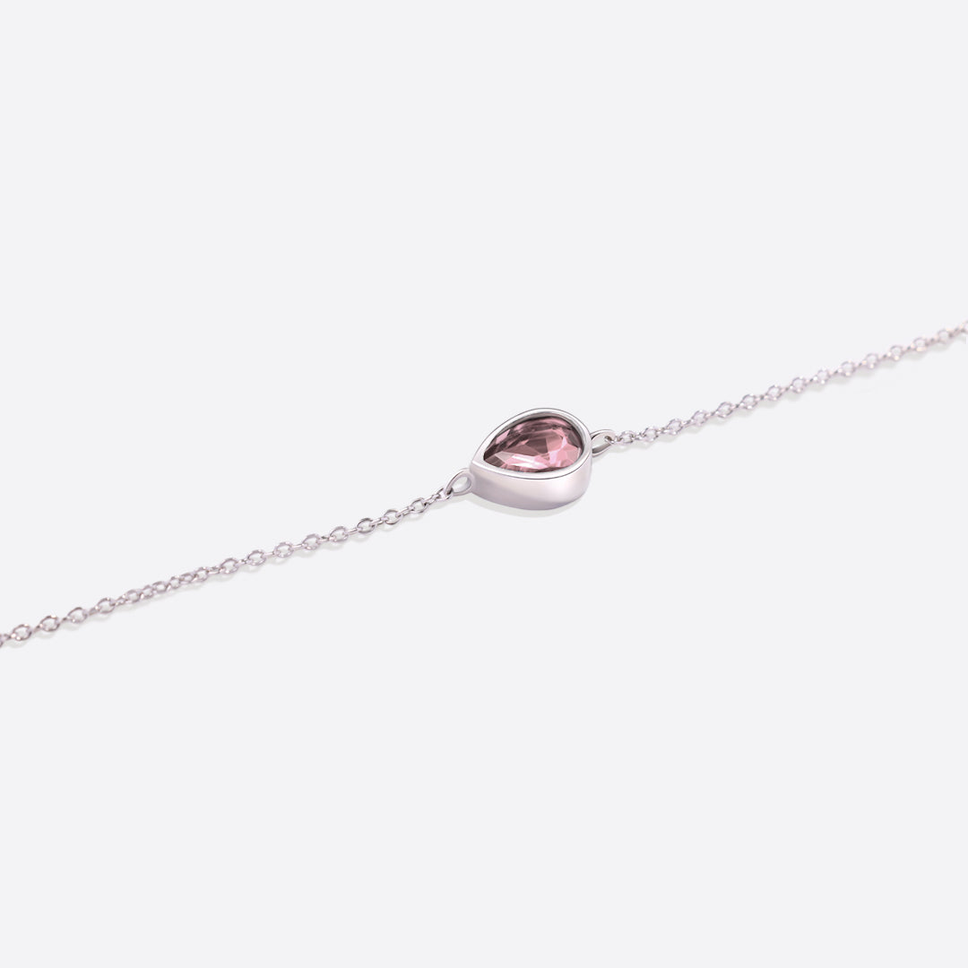 Bracelet en forme de larme avec pierre de naissance
