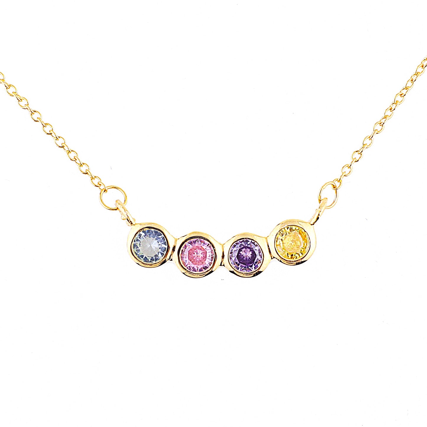 Collier délicat avec pierres de naissance pour la famille