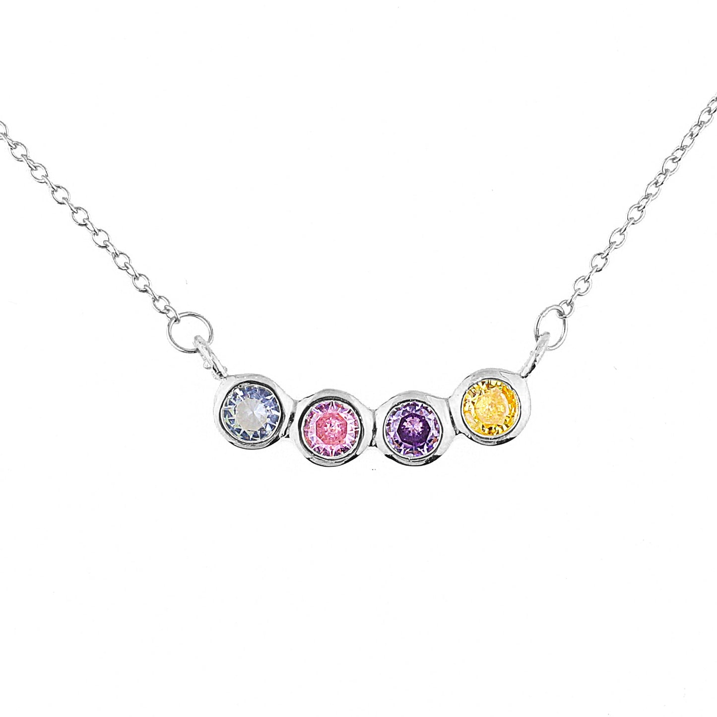 Collier délicat avec pierres de naissance pour la famille
