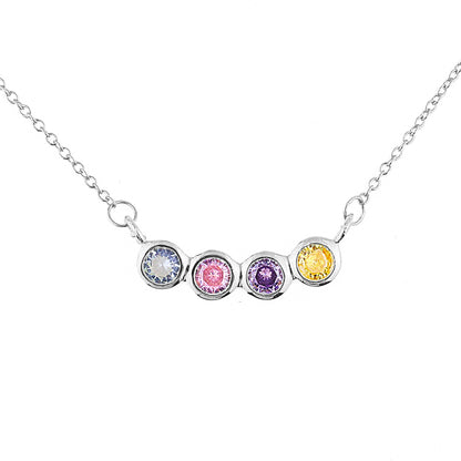 Collier délicat avec pierres de naissance pour la famille