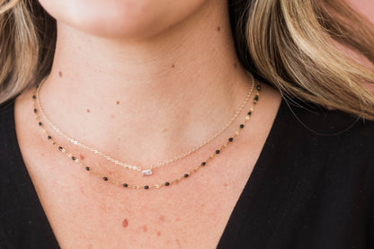 Enamel Lace Chain | Black, White
