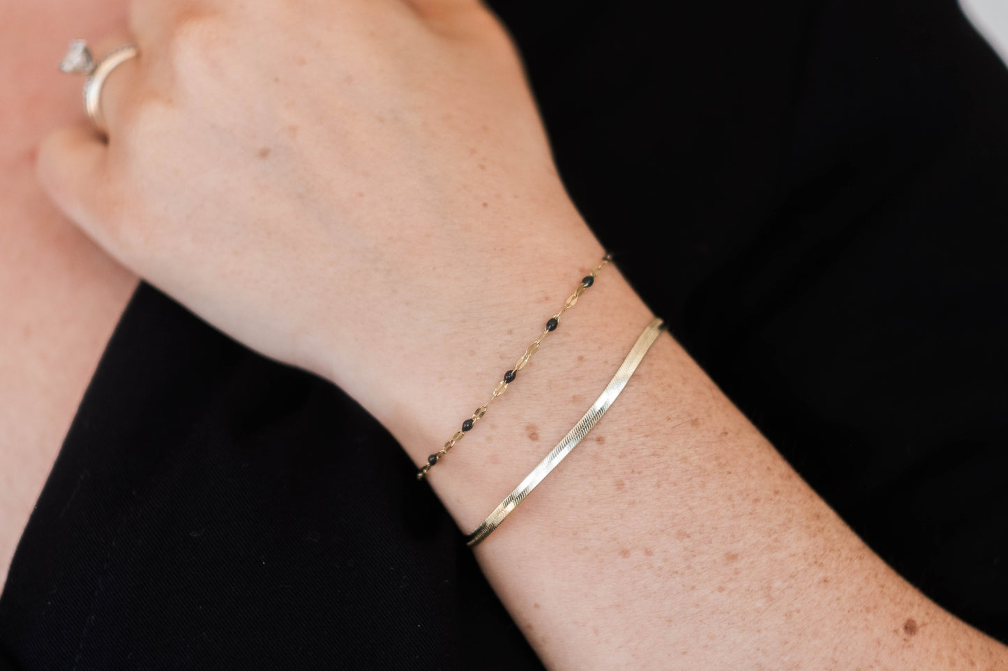 Enamel Lace Chain | Black, White