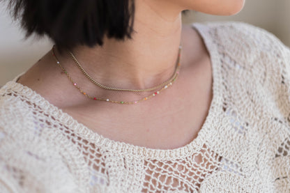 Enamel Cable Chain | Pink, Orange