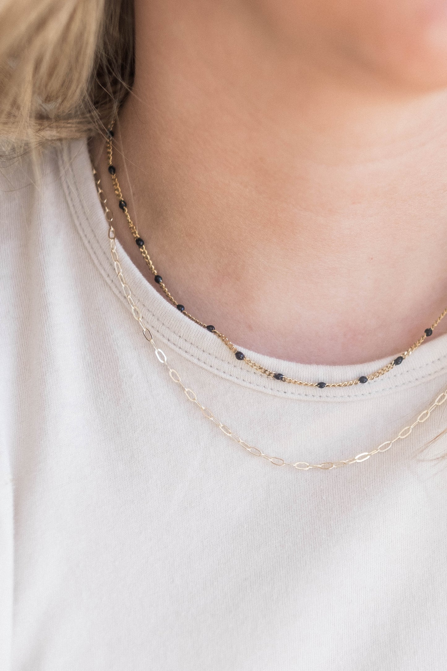 Enamel Curb Chain | Black, White