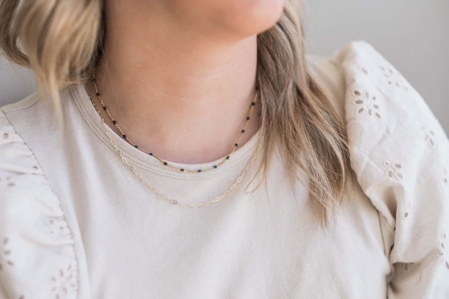 Enamel Curb Chain | Black, White