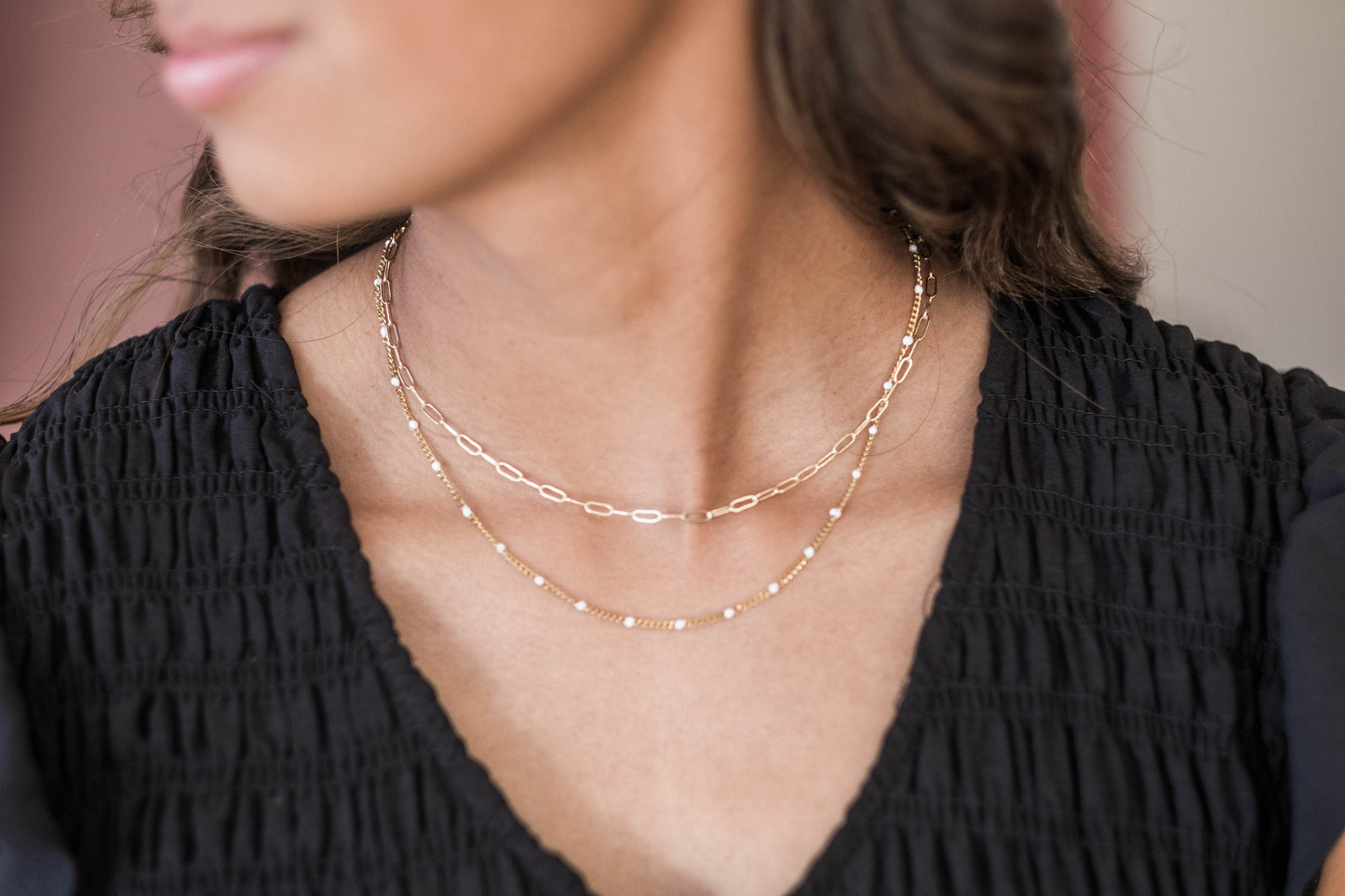 Enamel Curb Chain | Black, White