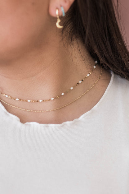 Enamel Lace Chain | Black, White