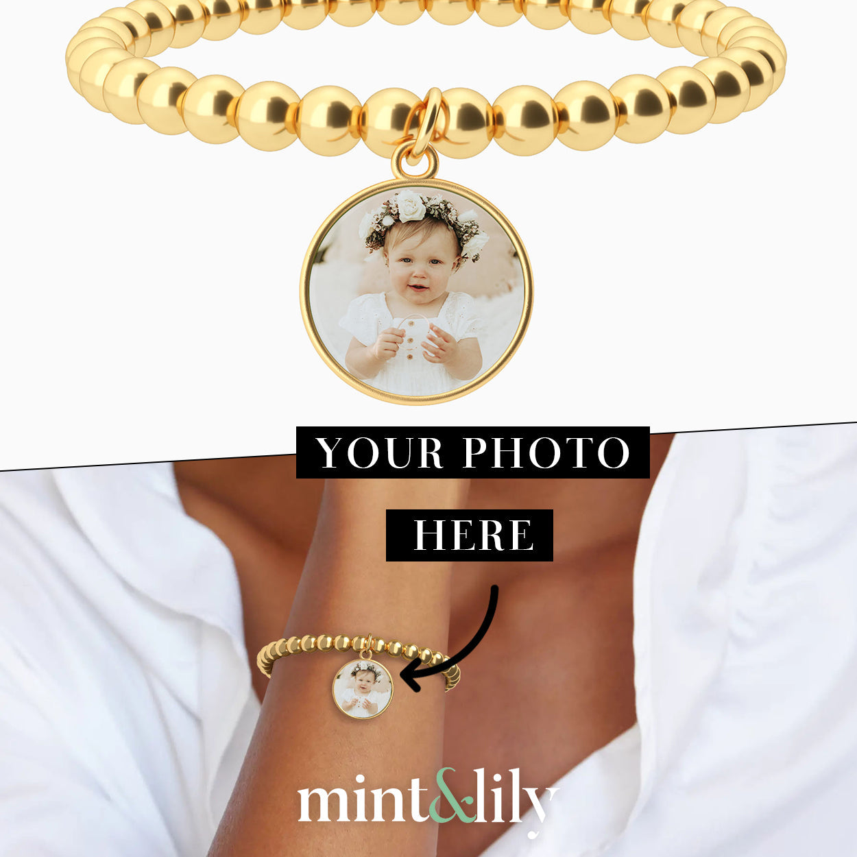 Personalisiertes Foto-Diana-Charm-Armband
