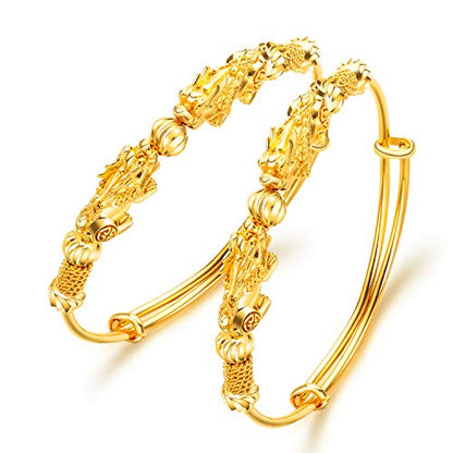 Double Pixiu Gold Wealth Bangle