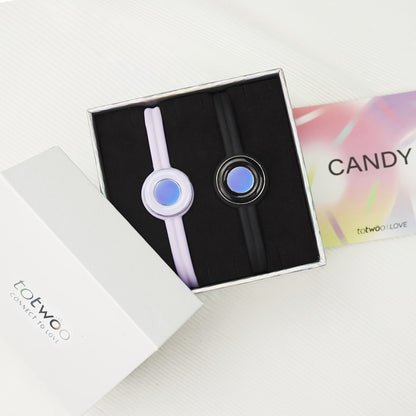 Bracelets tactiles Candy Original (noir et violet)