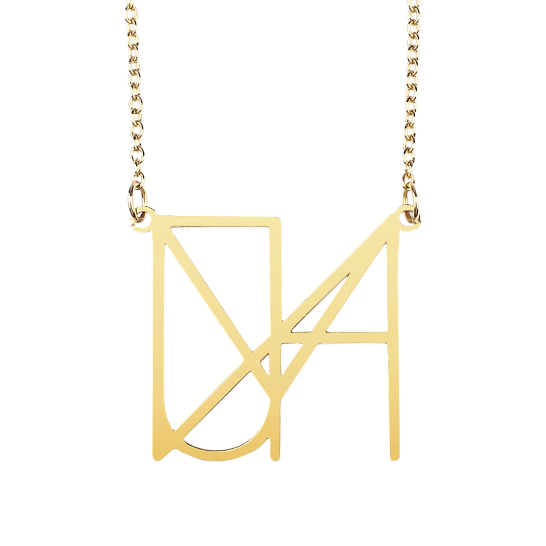 Collier minimaliste avec nom et monogramme
