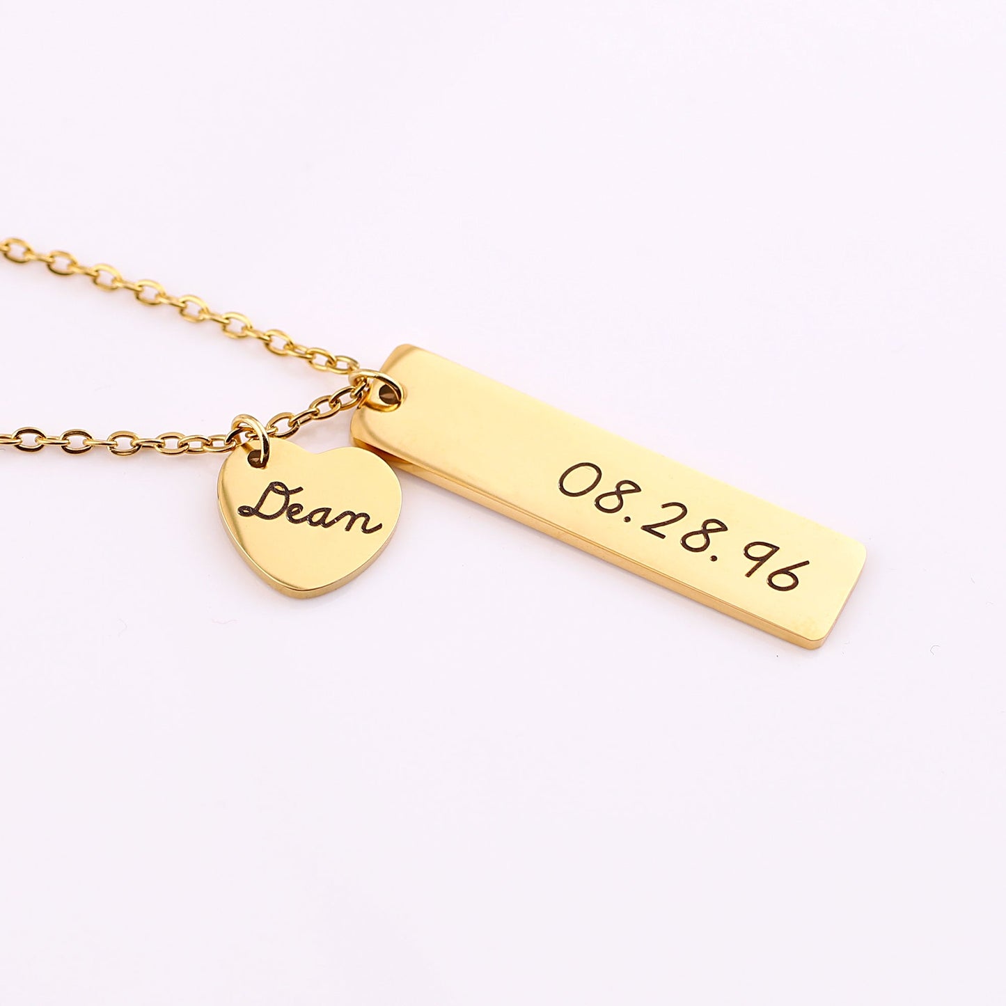 Collier avec pendentif en forme de cœur gravé • Cadeau pour meilleur ami