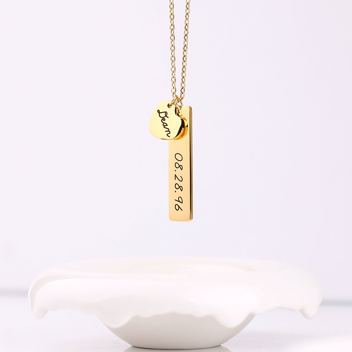 Collier avec pendentif en forme de cœur gravé • Cadeau pour meilleur ami