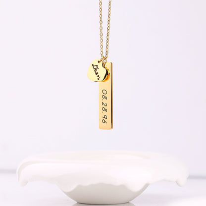 Collier avec pendentif en forme de cœur gravé • Cadeau pour meilleur ami