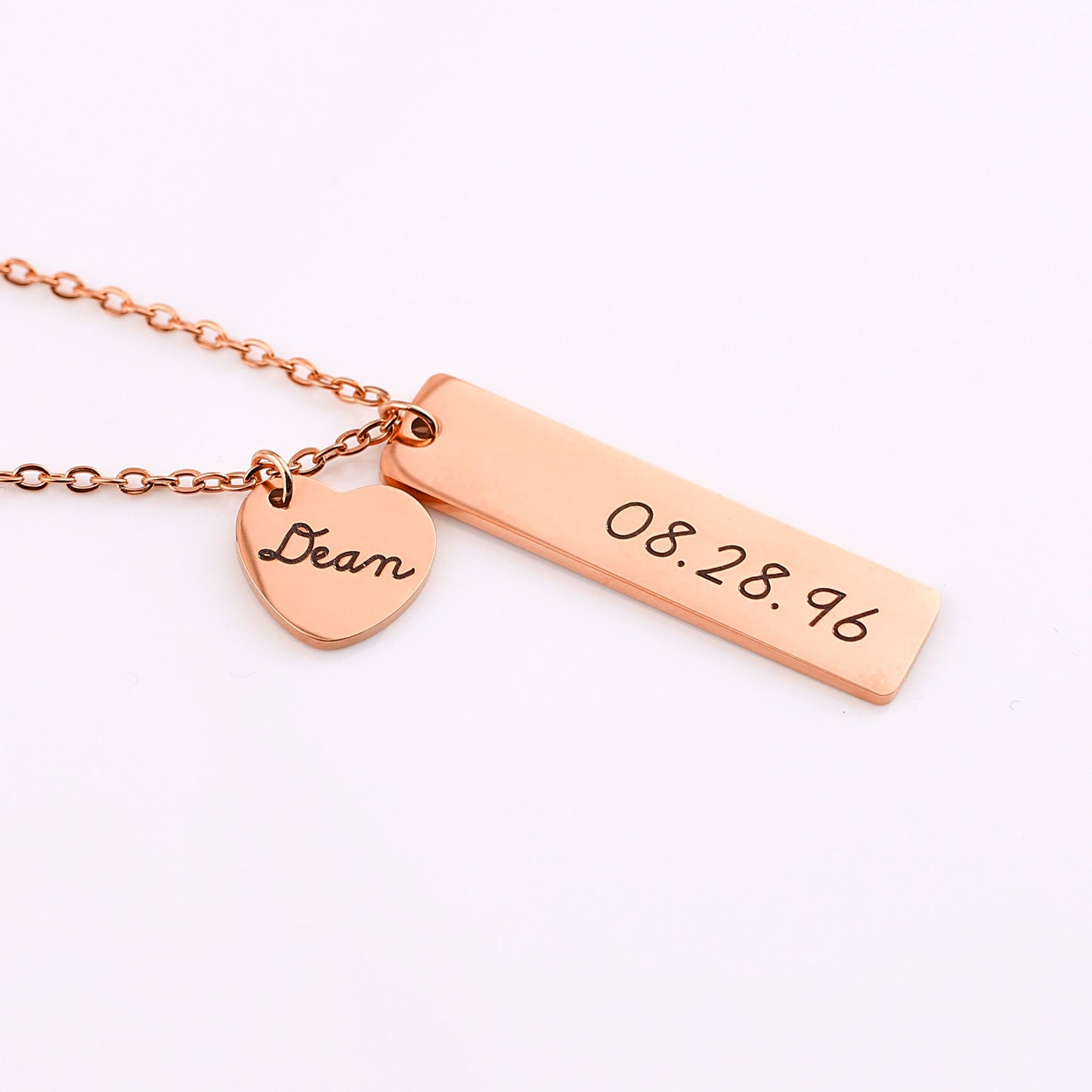 Collier avec pendentif en forme de cœur gravé • Cadeau pour meilleur ami