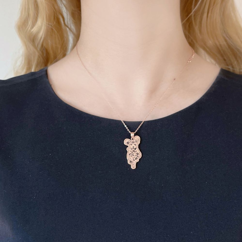 Collier personnalisé avec portrait d'animal de compagnie, collier en argent sterling avec photo gravée