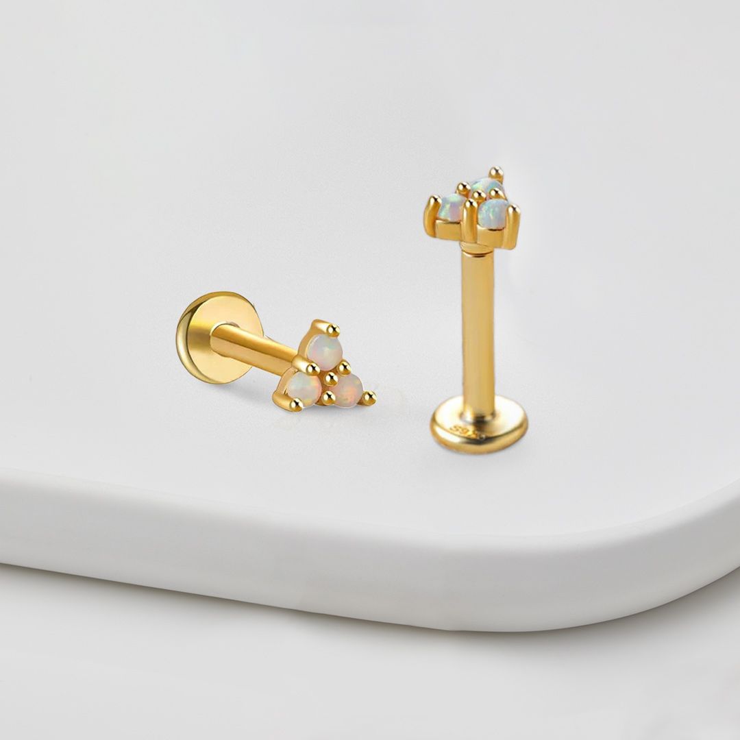 Opal Trio Sleeper Earrings | 18g
