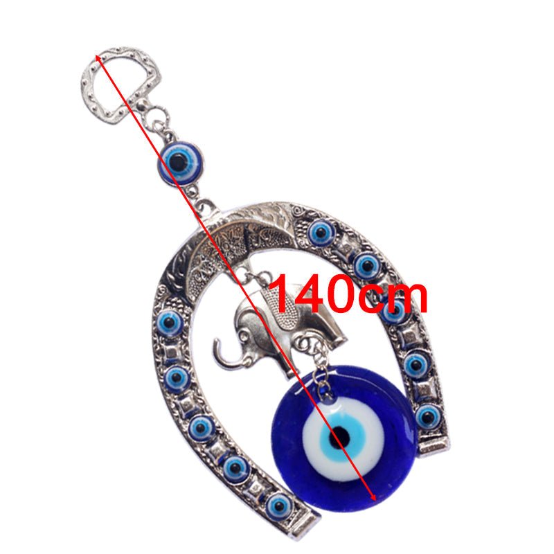 Evil Eye Horseshoe Elephant Charm