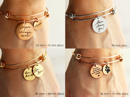 Bracelet jonc à empreinte de patte réelle