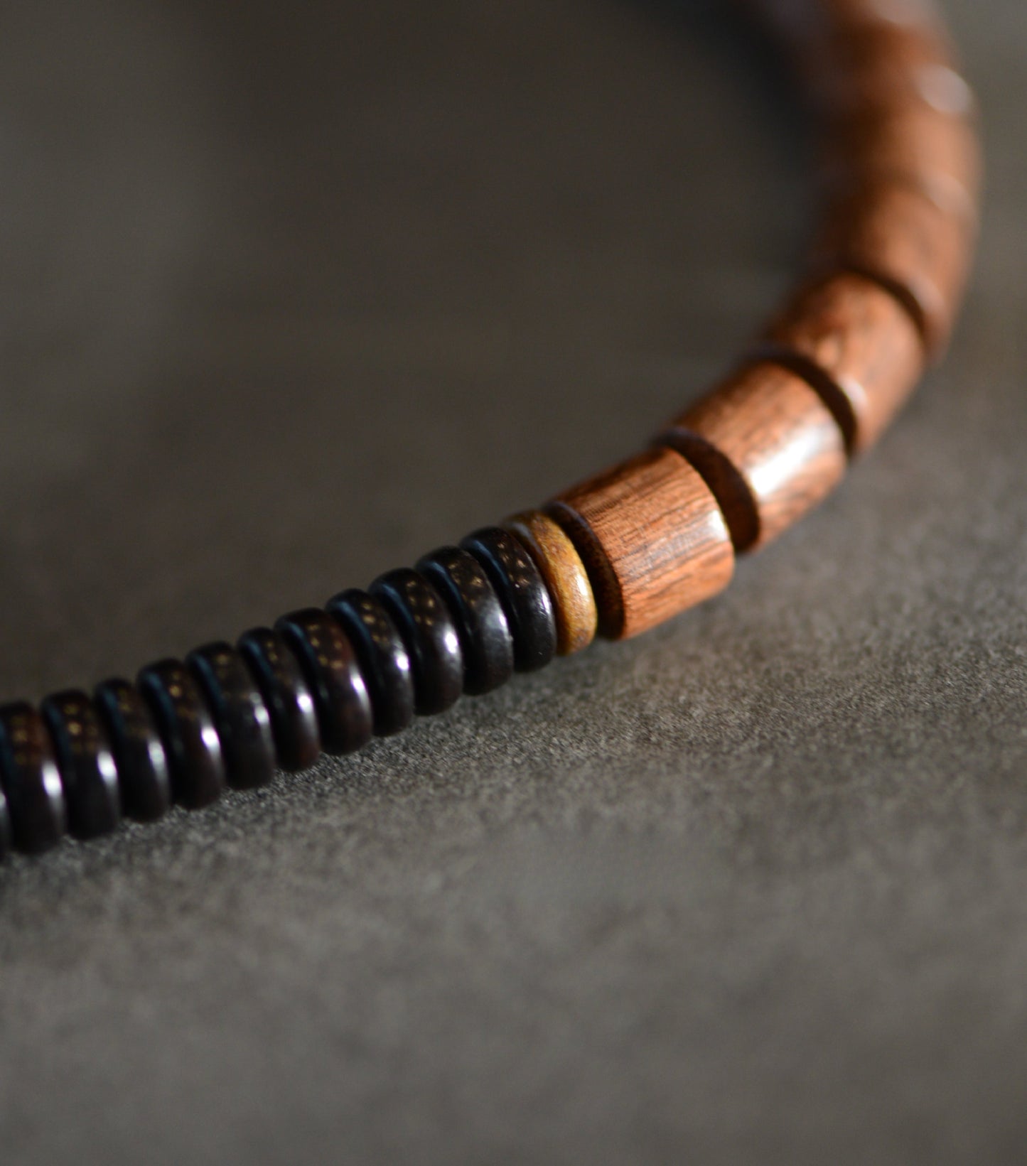 Ebony Tibetan Dzi Beads Double Layer Charm Bracelet