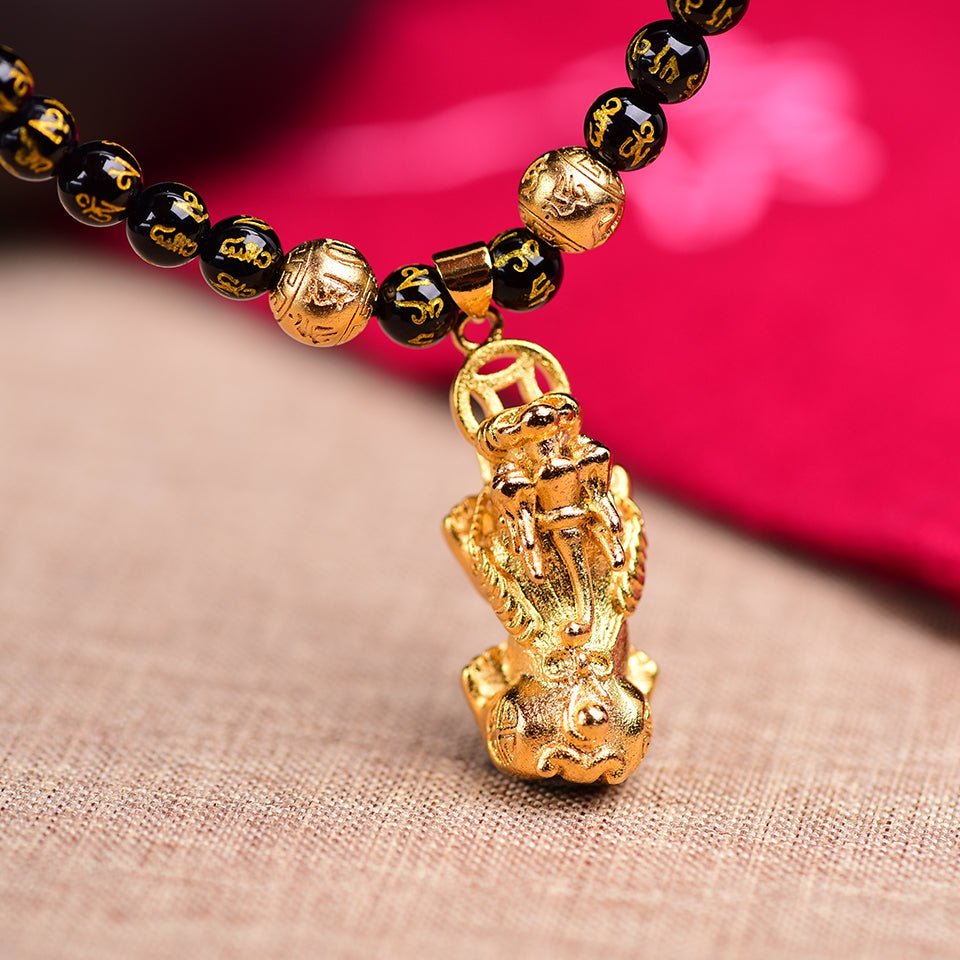 Feng Shui Black Obsidian Wealth Necklace