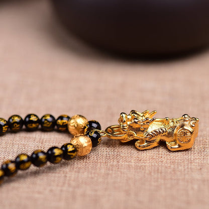 Feng Shui Black Obsidian Wealth Necklace