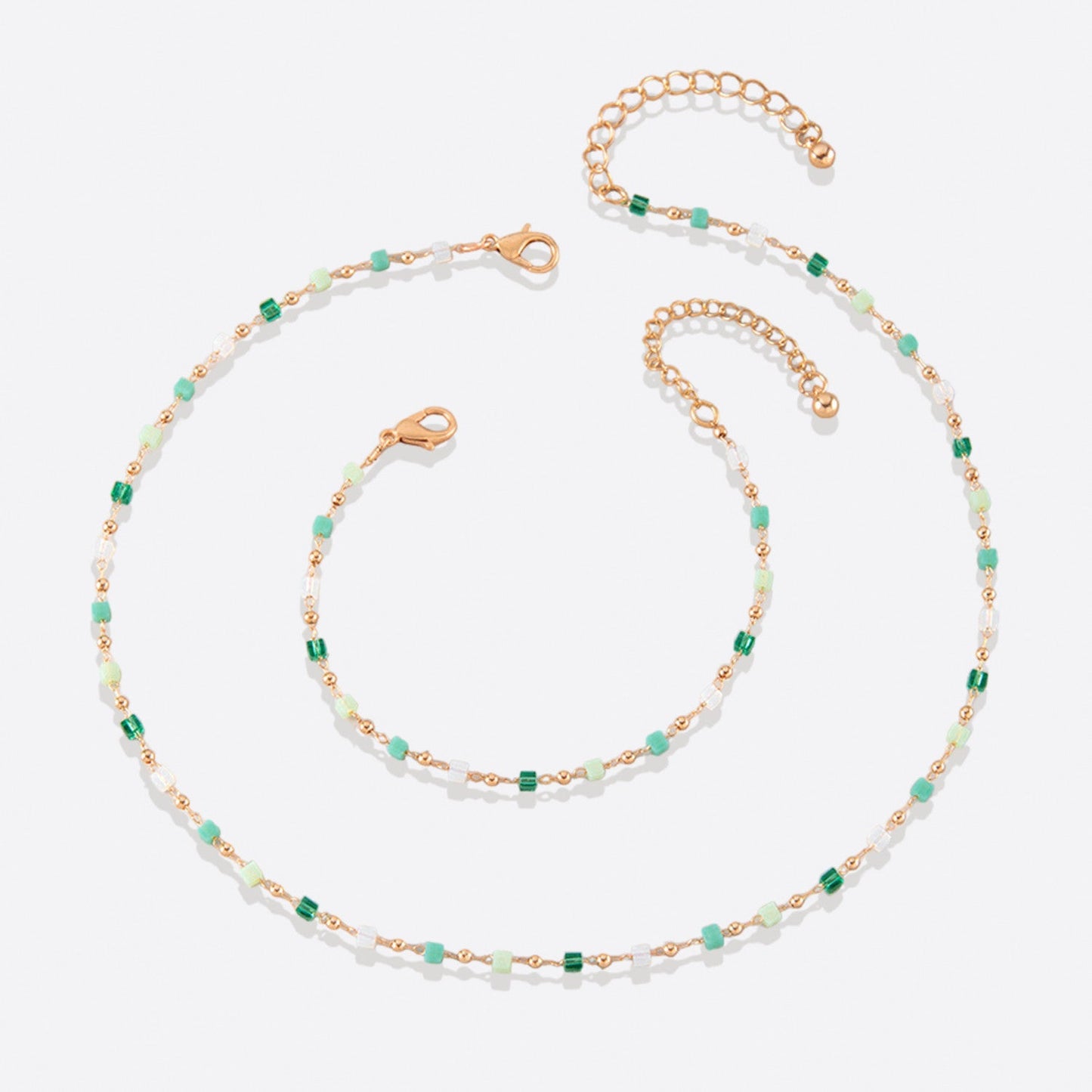 Ensemble bracelet de plage en perles et collier ras du cou