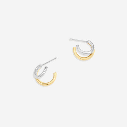 Boucles d'oreilles créoles doubles en métal mixte