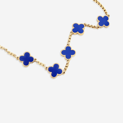 Navy Clover Enamel Bracelet