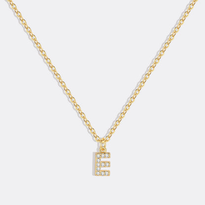 Gold Vermeil Pavé Uppercase Initial Necklace