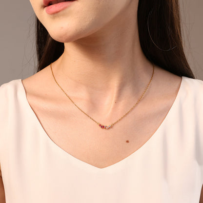 Collier avec pierre de naissance ombrée