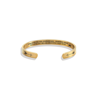 Souviens-toi de qui tu es et redresse ta couronne Bracelet manchette personnalisable 