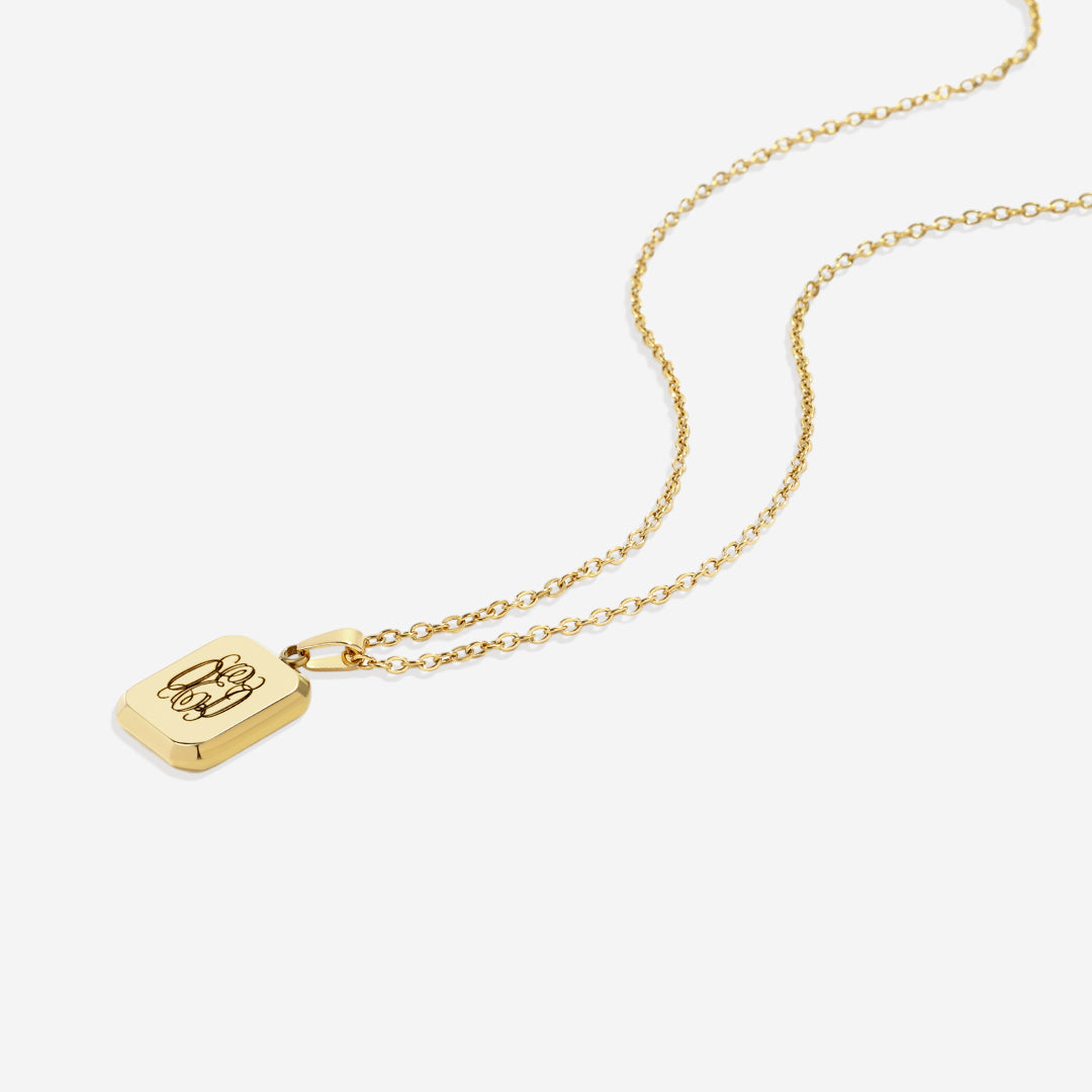 Collier pendentif portrait monogramme