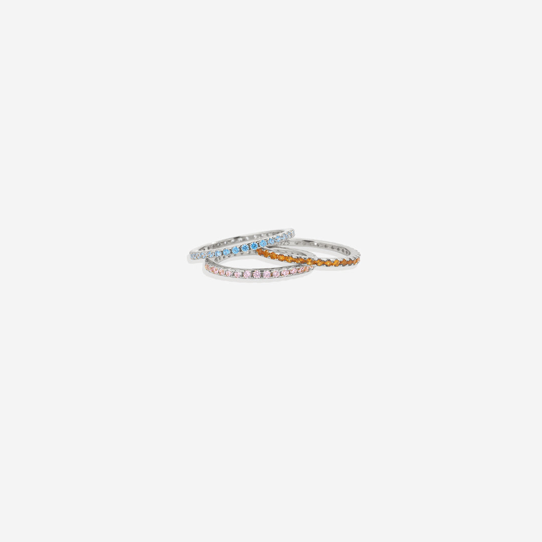 Bague d'éternité empilable avec pierre de naissance