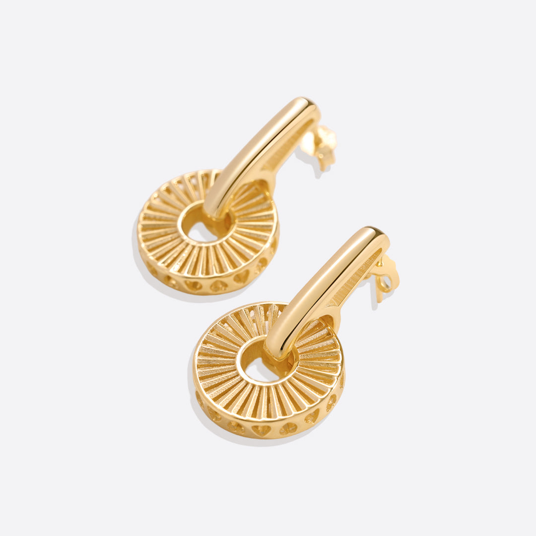 Boucles d'oreilles pendantes en vermeil doré
